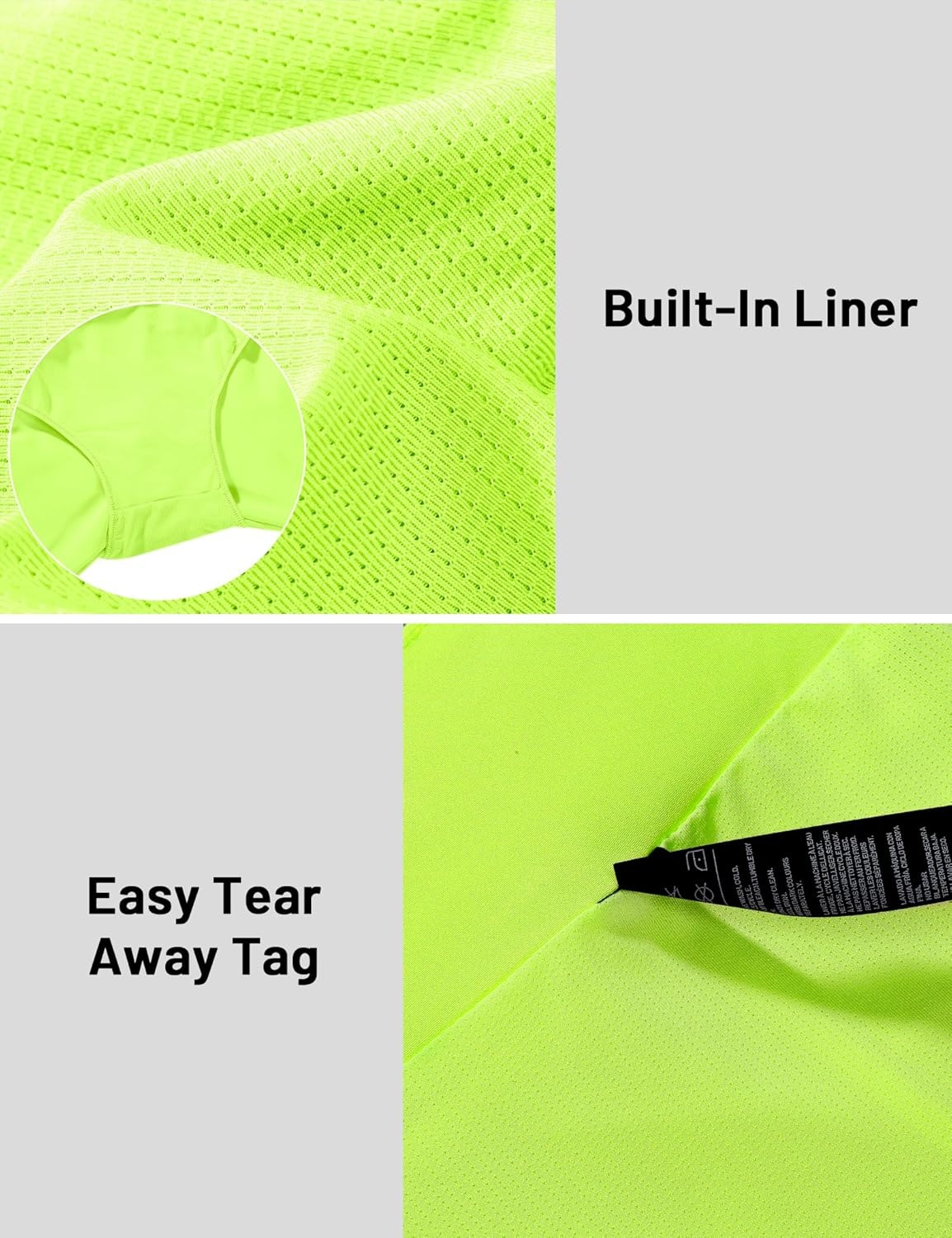 image:imageMIER Running Shorts for Women Quick Dry Mid Waisted Athletic Workout Gym Shorts with Mesh Liner 4 Inch Inseam 3 PocketsNeon Green