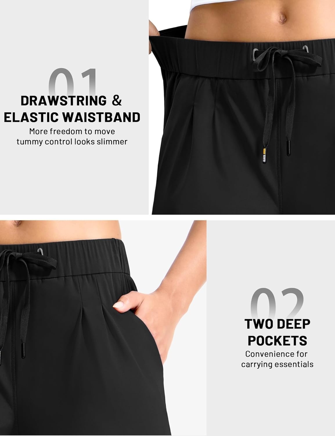 image:imageMIER Running Shorts for Women Quick Dry Soft Stretch Workout Athletic Gym Sports Active Shorts with Pockets 4 Inch InseamBlack