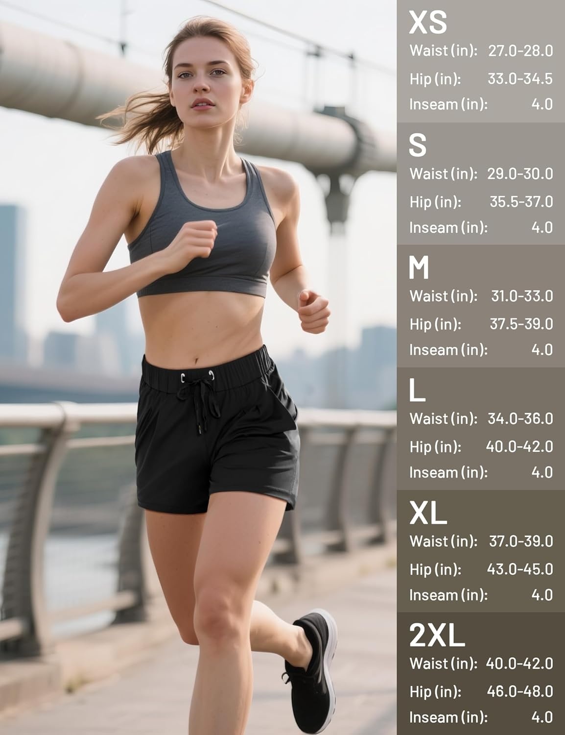 image:imageMIER Running Shorts for Women Quick Dry Soft Stretch Workout Athletic Gym Sports Active Shorts with Pockets 4 Inch InseamBlack