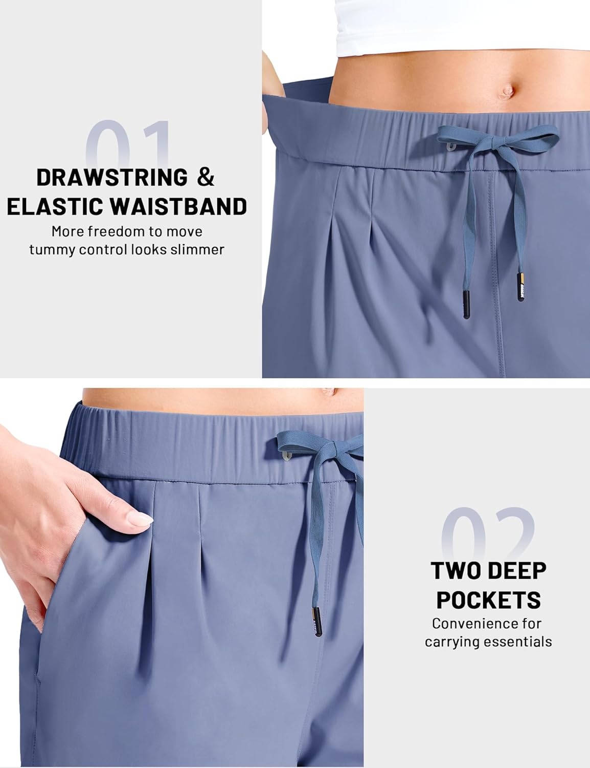 image:imageMIER Running Shorts for Women Quick Dry Soft Stretch Workout Athletic Gym Sports Active Shorts with Pockets 4 Inch InseamClassic Blue