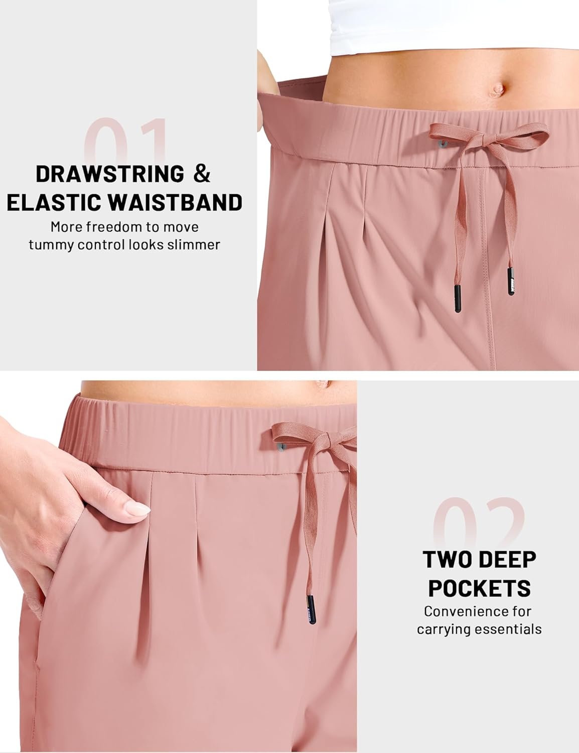 image:imageMIER Running Shorts for Women Quick Dry Soft Stretch Workout Athletic Gym Sports Active Shorts with Pockets 4 Inch InseamDusty Pink