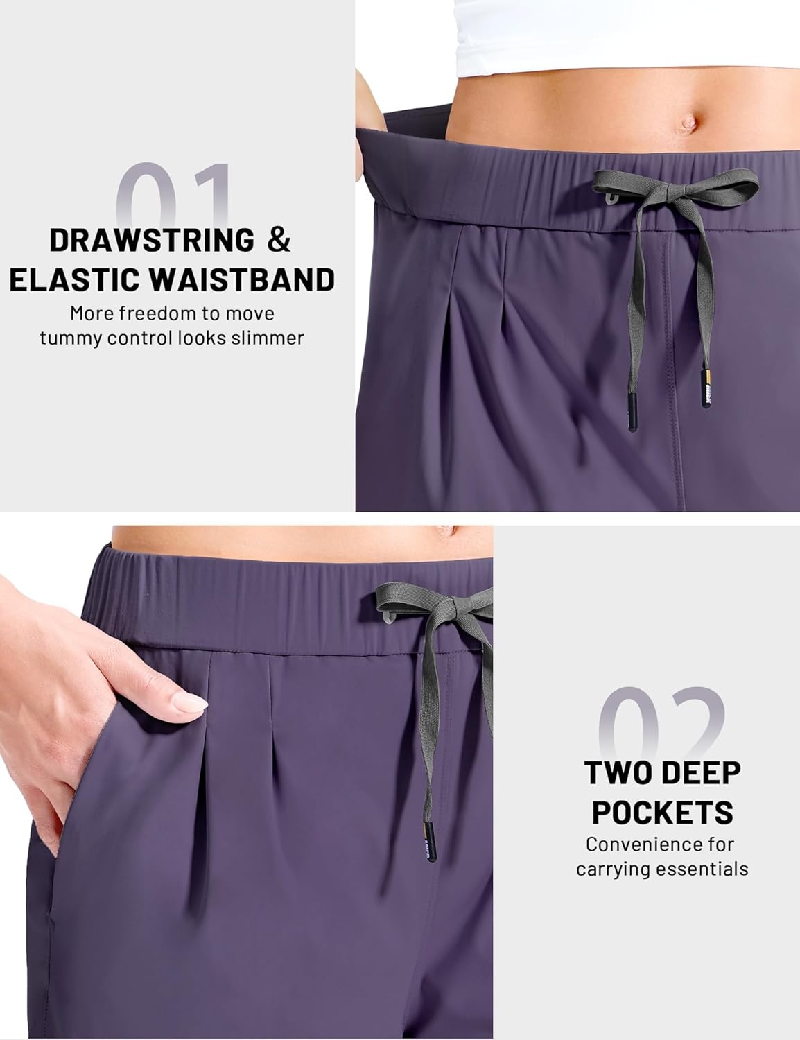 image:imageMIER Running Shorts for Women Quick Dry Soft Stretch Workout Athletic Gym Sports Active Shorts with Pockets 4 Inch InseamDusty Purple