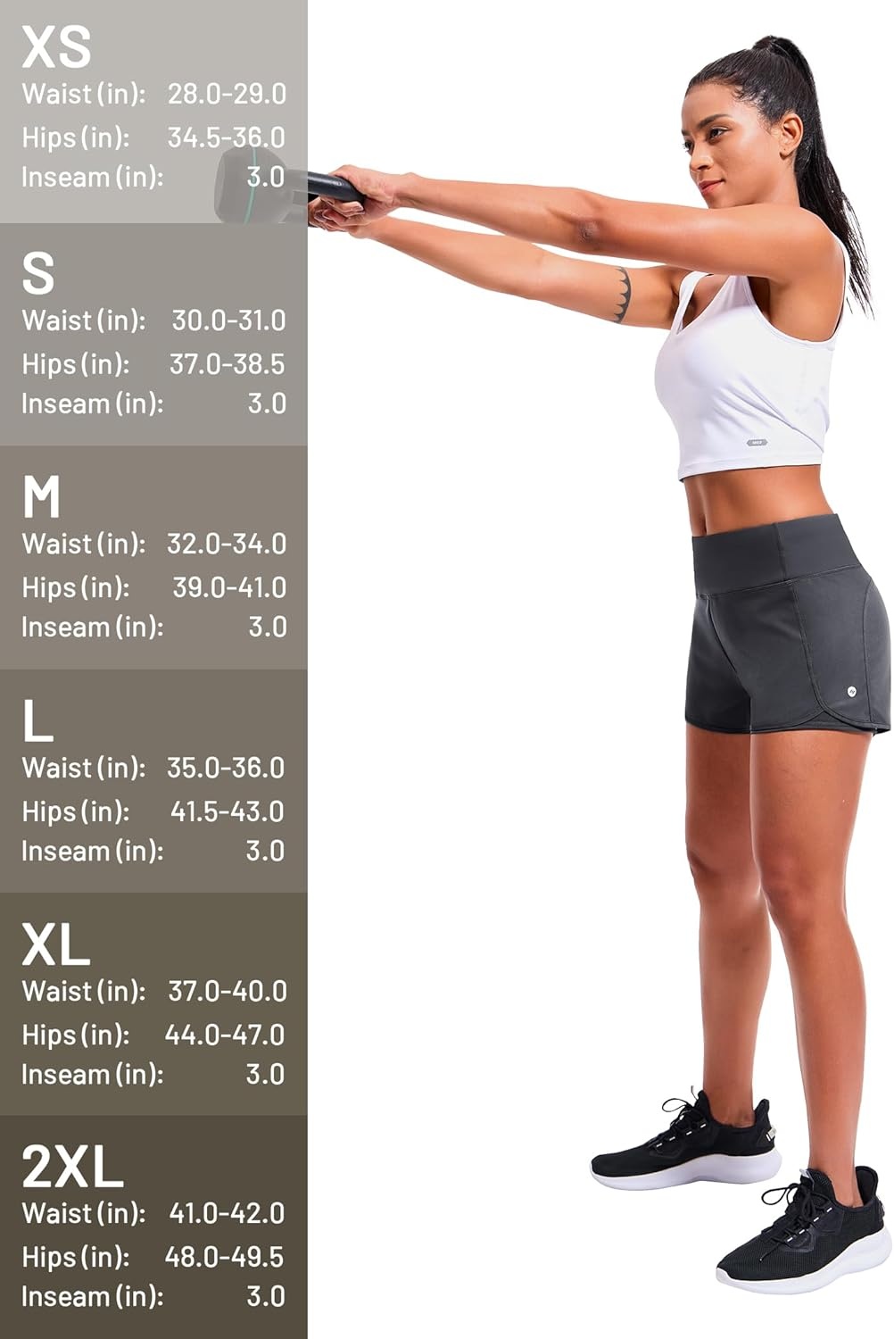 image:imageMIER Womens 2 in 1 Running Shorts Athletic High Waisted Workout Tennis Gym Shorts with Liner Zipper Pocket 3Dark Grey