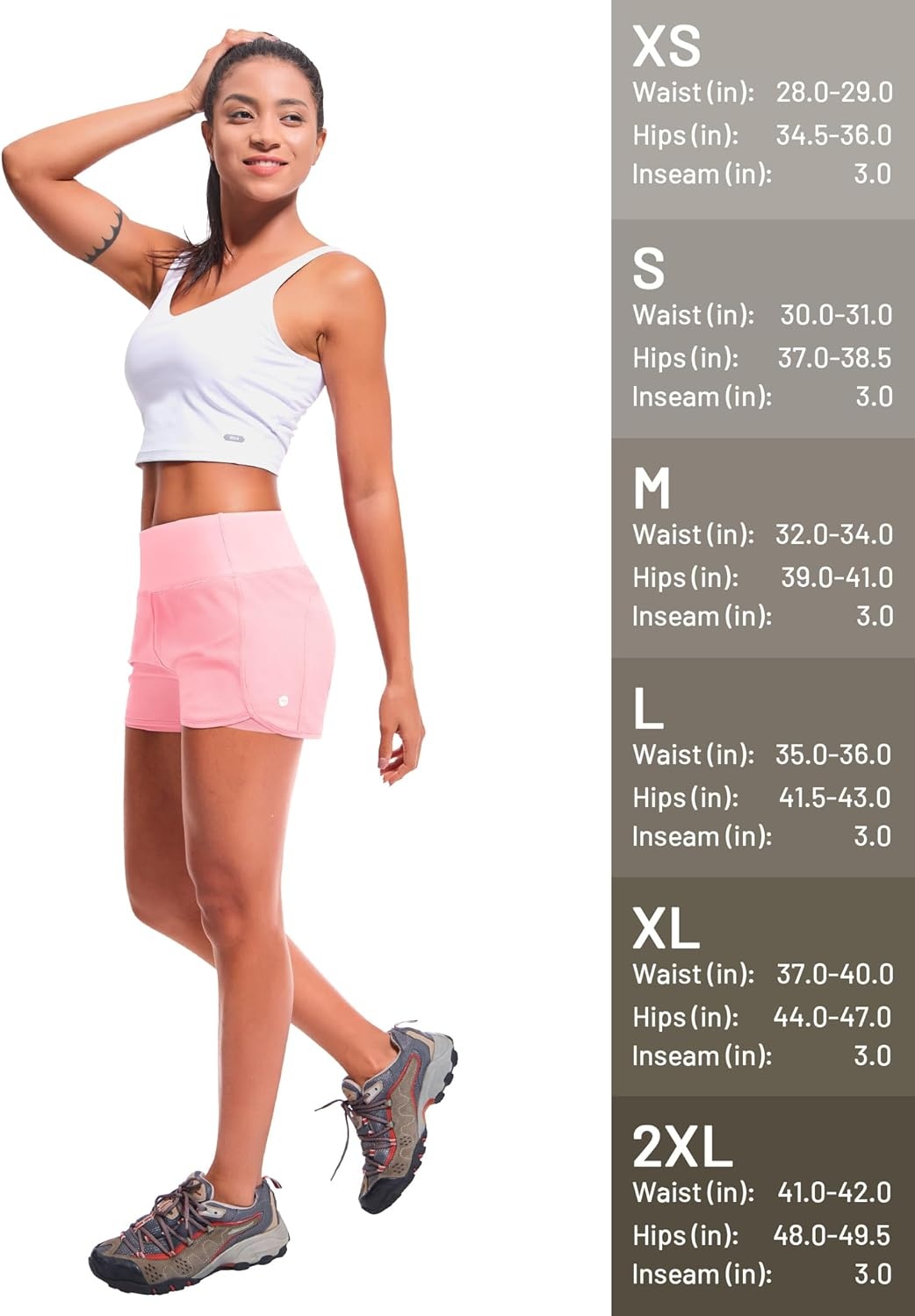 image:imageMIER Womens 2 in 1 Running Shorts Athletic High Waisted Workout Tennis Gym Shorts with Liner Zipper Pocket 3Light Pink