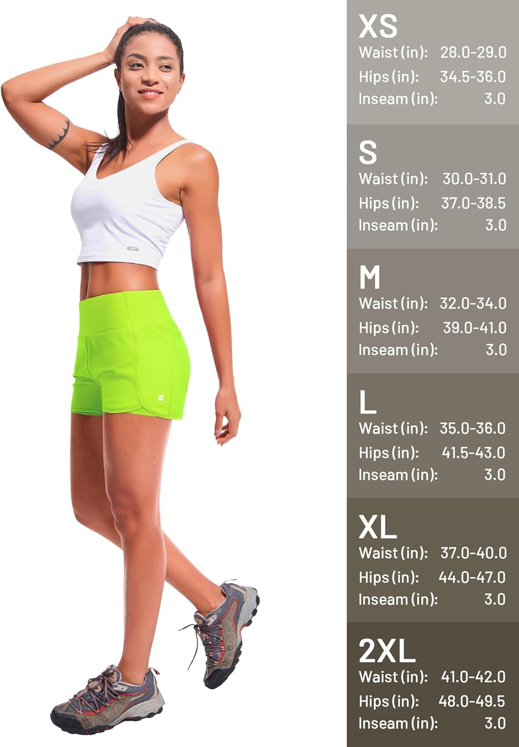 image:imageMIER Womens 2 in 1 Running Shorts Athletic High Waisted Workout Tennis Gym Shorts with Liner Zipper Pocket 3Neon Green