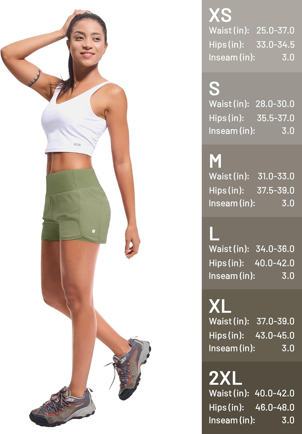 image:imageMIER Womens 2 in 1 Running Shorts Athletic High Waisted Workout Tennis Gym Shorts with Liner Zipper Pocket 3Sage Green