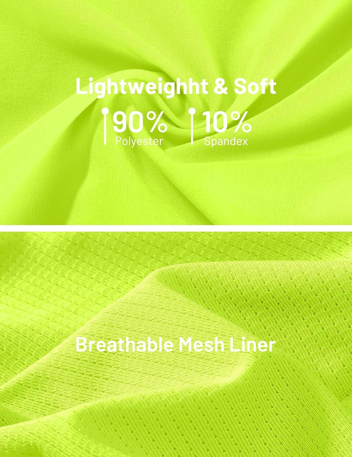 image:imageMIER Womens Running Shorts Quick Dry Athletic Workout High Waisted Active Shorts with Liner Zipper Pocket 4 InchNeon Green