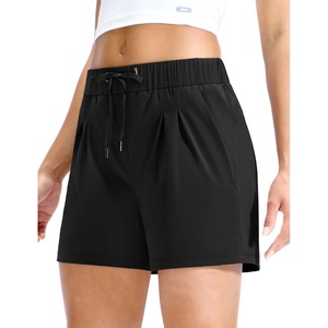 image:imageMIER Running Shorts for Women Quick Dry Soft Stretch Workout Athletic Gym Sports Active Shorts with Pockets 4 Inch InseamBlack