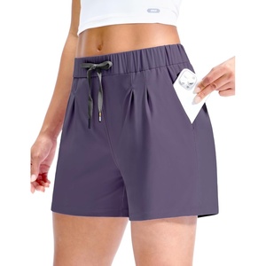 image:imageMIER Running Shorts for Women Quick Dry Soft Stretch Workout Athletic Gym Sports Active Shorts with Pockets 4 Inch InseamDusty Purple