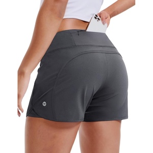 image:imageMIER Womens 2 in 1 Running Shorts Athletic High Waisted Workout Tennis Gym Shorts with Liner Zipper Pocket 3Dark Grey