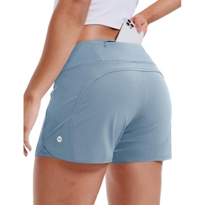 image:imageMIER Womens 2 in 1 Running Shorts Athletic High Waisted Workout Tennis Gym Shorts with Liner Zipper Pocket 3Dusty Blue