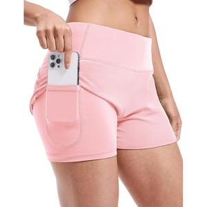 image:imageMIER Womens 2 in 1 Running Shorts Athletic High Waisted Workout Tennis Gym Shorts with Liner Zipper Pocket 3Light Pink