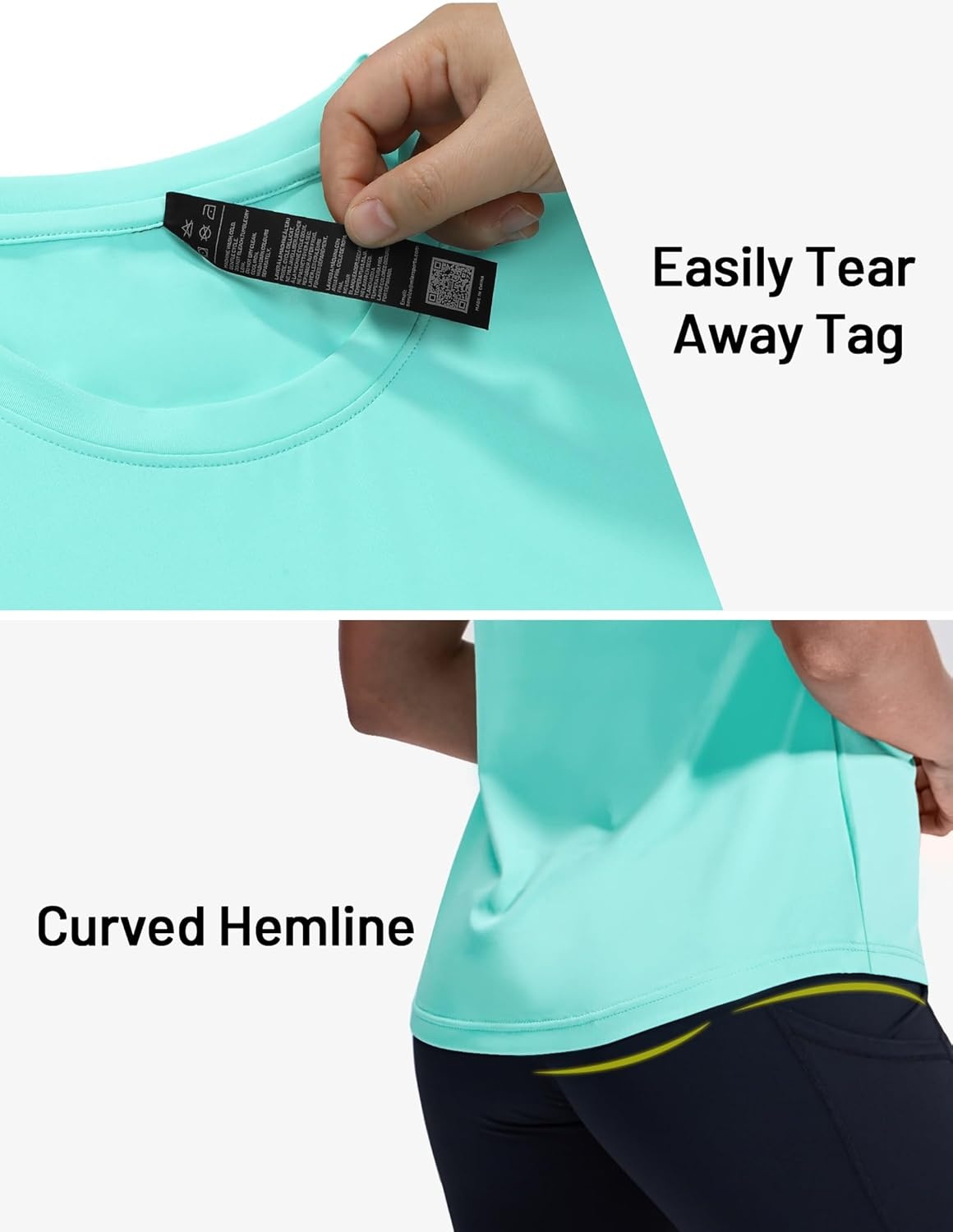 image:imageMIER Sleeveless Athletic Tops for Women Dry Fit Running Workout Tank Top Crew Neck UPF 50 Active Tennis Gym Yoga Tee ShirtsAqua
