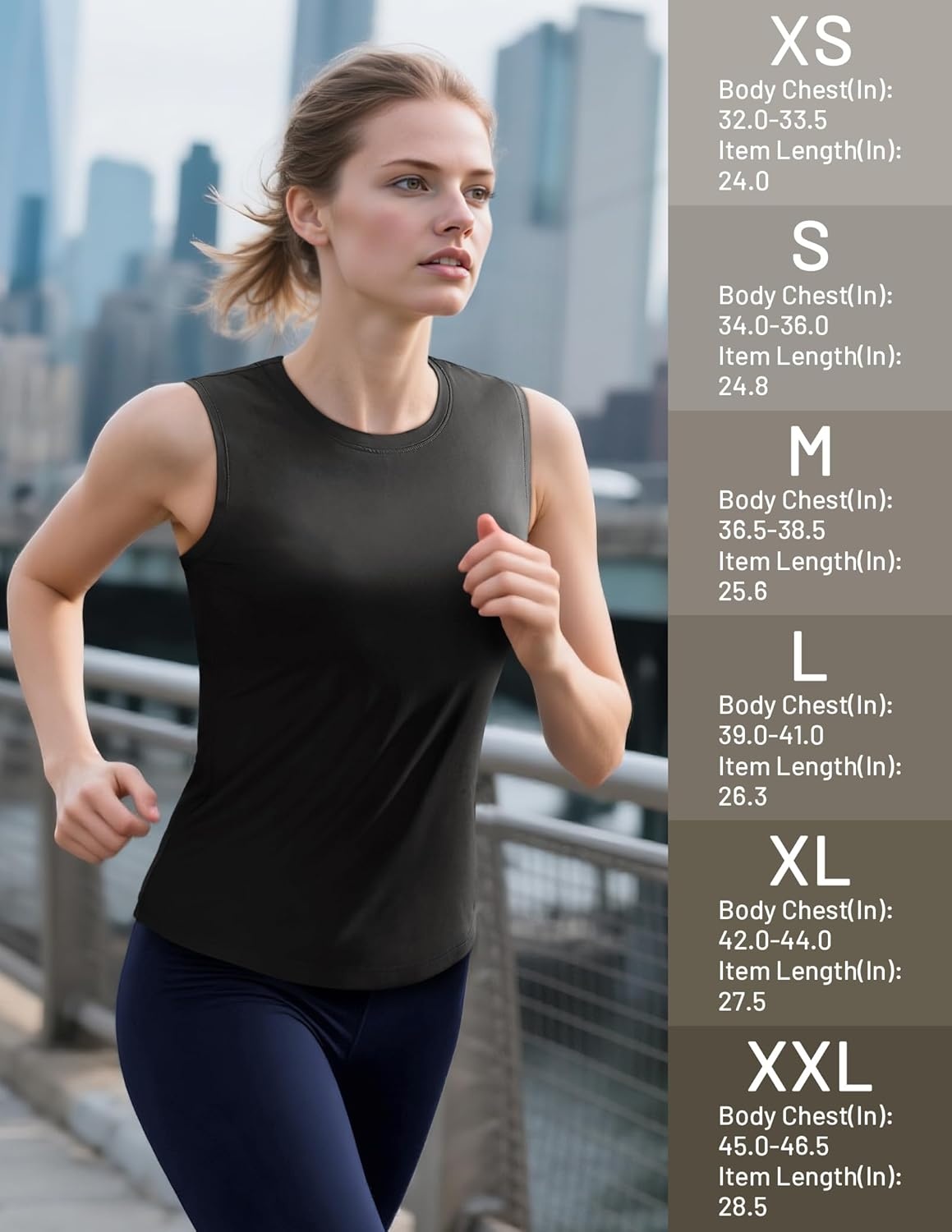 image:imageMIER Sleeveless Athletic Tops for Women Dry Fit Running Workout Tank Top Crew Neck UPF 50 Active Tennis Gym Yoga Tee ShirtsBlack