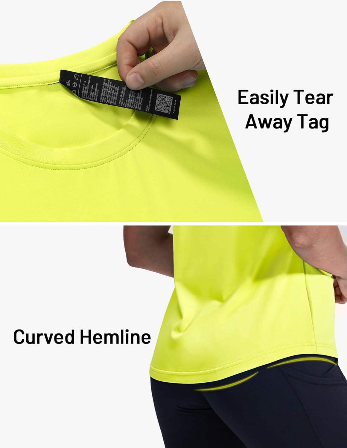 image:imageMIER Sleeveless Athletic Tops for Women Dry Fit Running Workout Tank Top Crew Neck UPF 50 Active Tennis Gym Yoga Tee ShirtsLemon Green