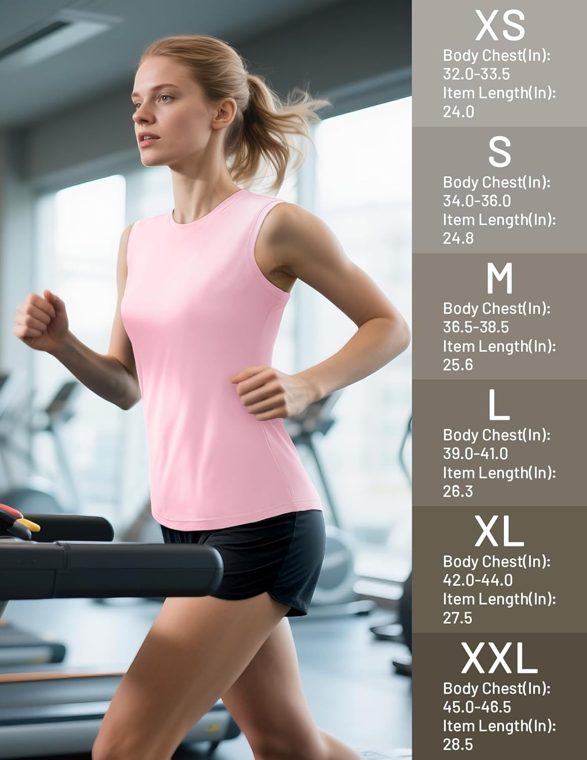 image:imageMIER Sleeveless Athletic Tops for Women Dry Fit Running Workout Tank Top Crew Neck UPF 50 Active Tennis Gym Yoga Tee ShirtsLight Pink
