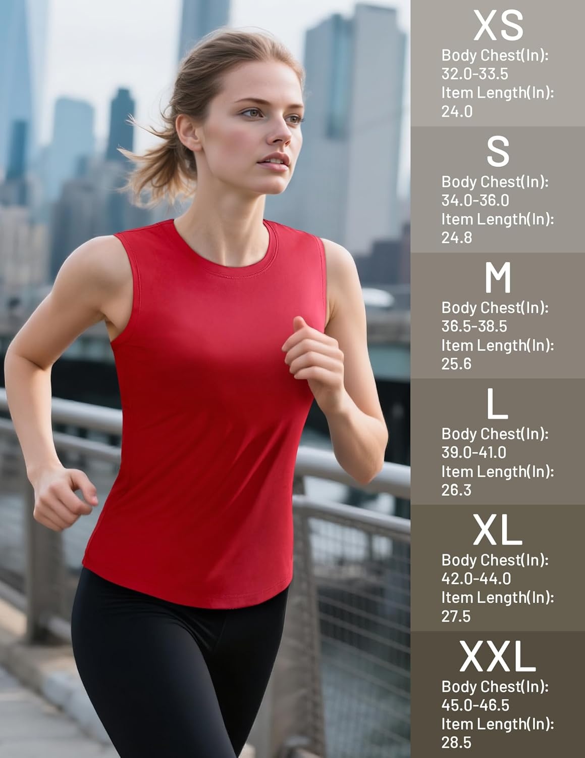 image:imageMIER Sleeveless Athletic Tops for Women Dry Fit Running Workout Tank Top Crew Neck UPF 50 Active Tennis Gym Yoga Tee ShirtsRed