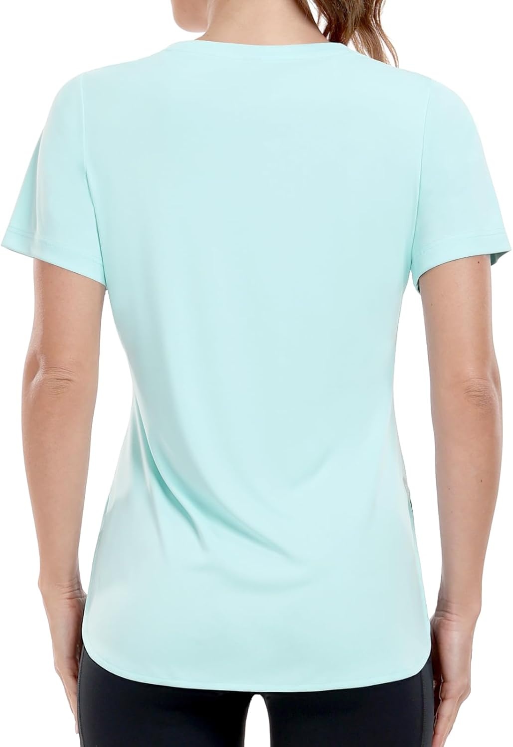 image:imageMIER Womens UPF 50 Sun Protection Workout Tops Short Sleeve UV SPF TShirts for Athletic Gym Exercise Yoga Dry FitAqua
