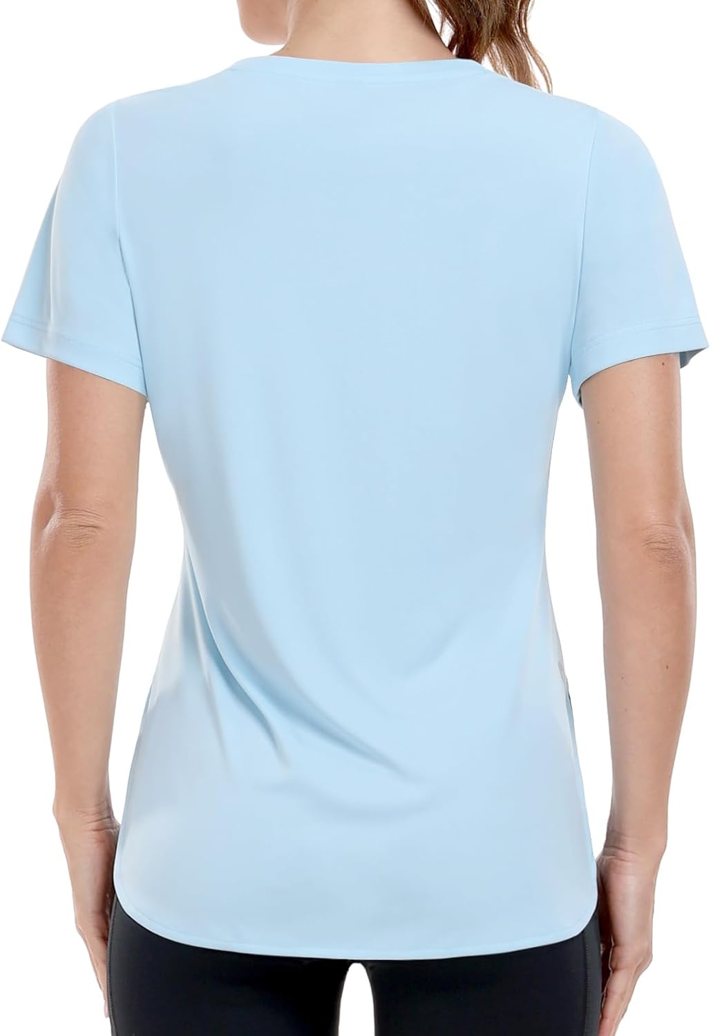 image:imageMIER Womens UPF 50 Sun Protection Workout Tops Short Sleeve UV SPF TShirts for Athletic Gym Exercise Yoga Dry FitLight Blue