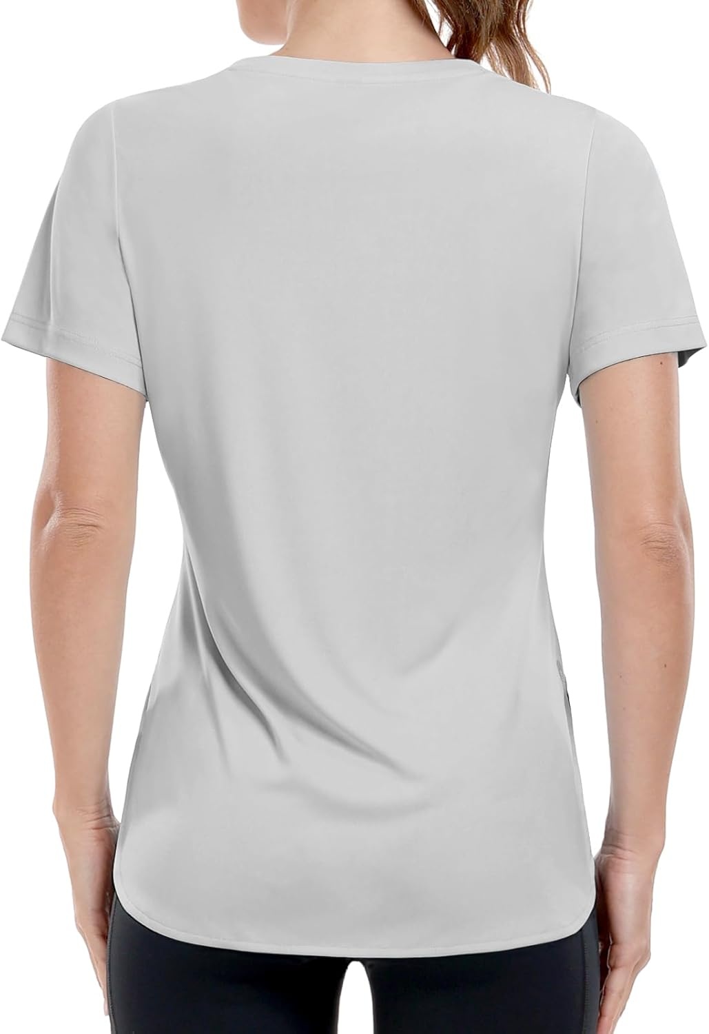 image:imageMIER Womens UPF 50 Sun Protection Workout Tops Short Sleeve UV SPF TShirts for Athletic Gym Exercise Yoga Dry FitLight Grey