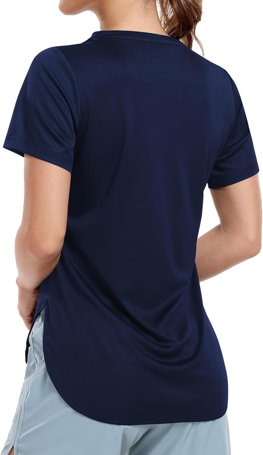 image:imageMIER Womens UPF 50 Sun Protection Workout Tops Short Sleeve UV SPF TShirts for Athletic Gym Exercise Yoga Dry FitNavy