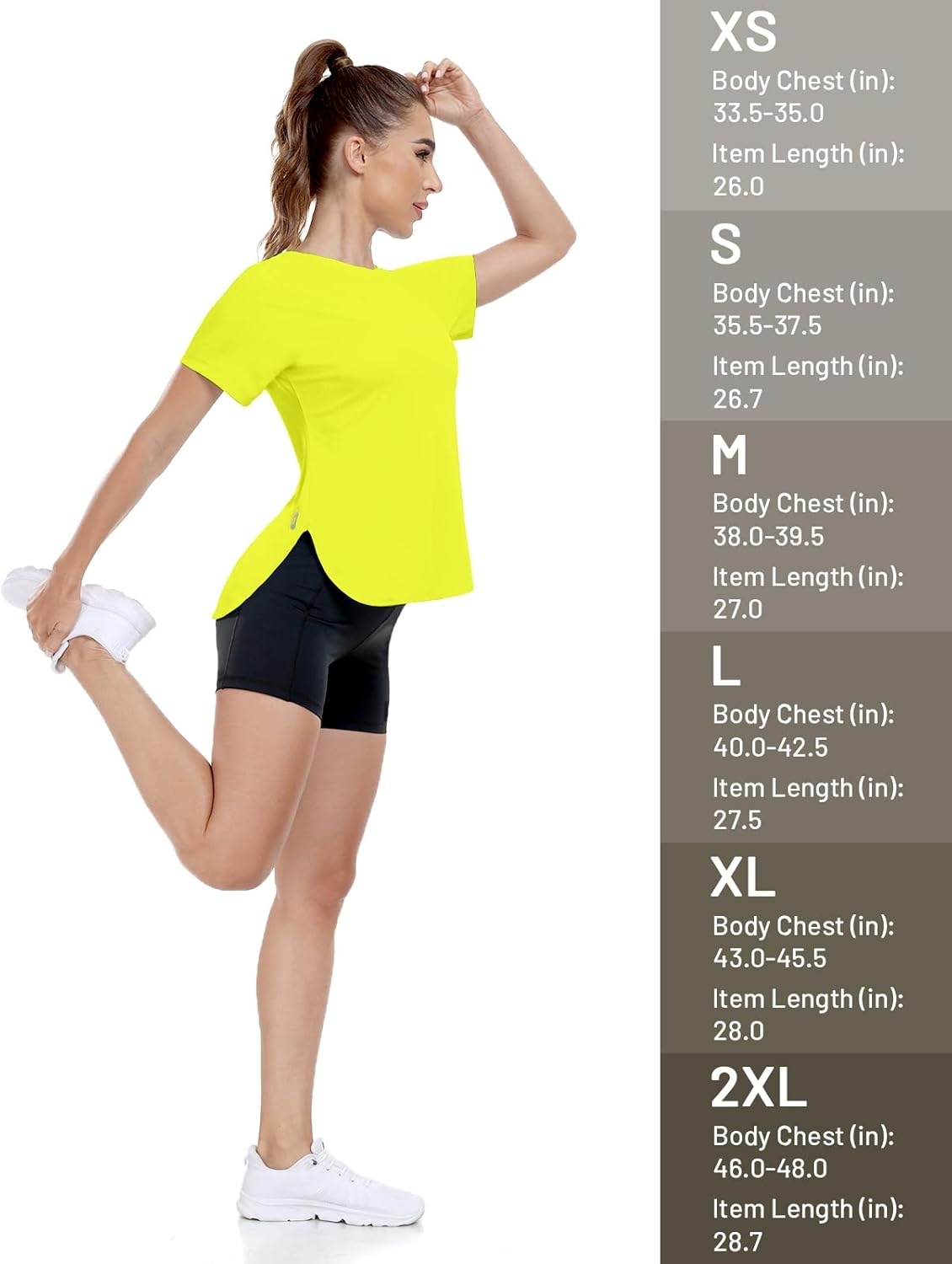 image:imageMIER Womens UPF 50 Sun Protection Workout Tops Short Sleeve UV SPF TShirts for Athletic Gym Exercise Yoga Dry FitNeon Yellow