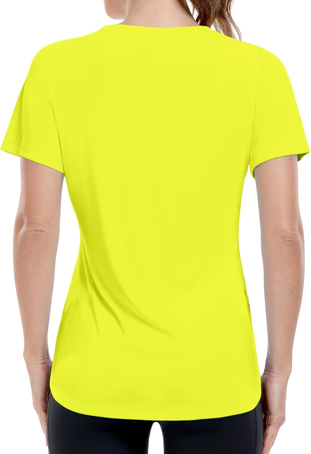 image:imageMIER Womens UPF 50 Sun Protection Workout Tops Short Sleeve UV SPF TShirts for Athletic Gym Exercise Yoga Dry FitNeon Yellow