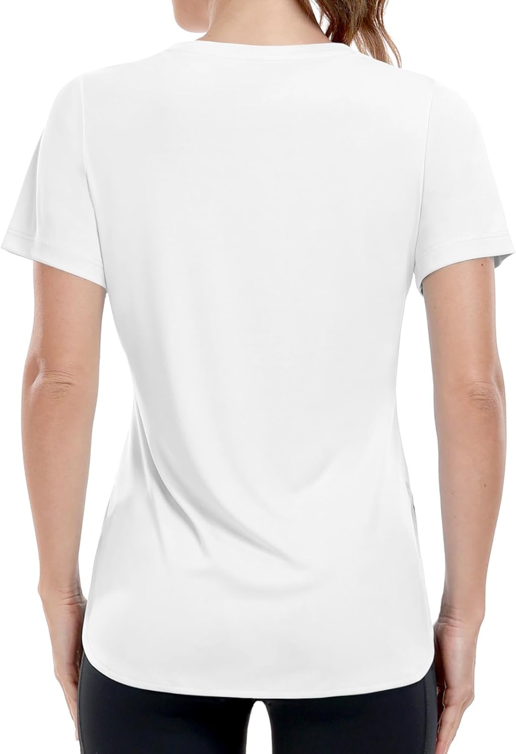 image:imageMIER Womens UPF 50 Sun Protection Workout Tops Short Sleeve UV SPF TShirts for Athletic Gym Exercise Yoga Dry FitWhite