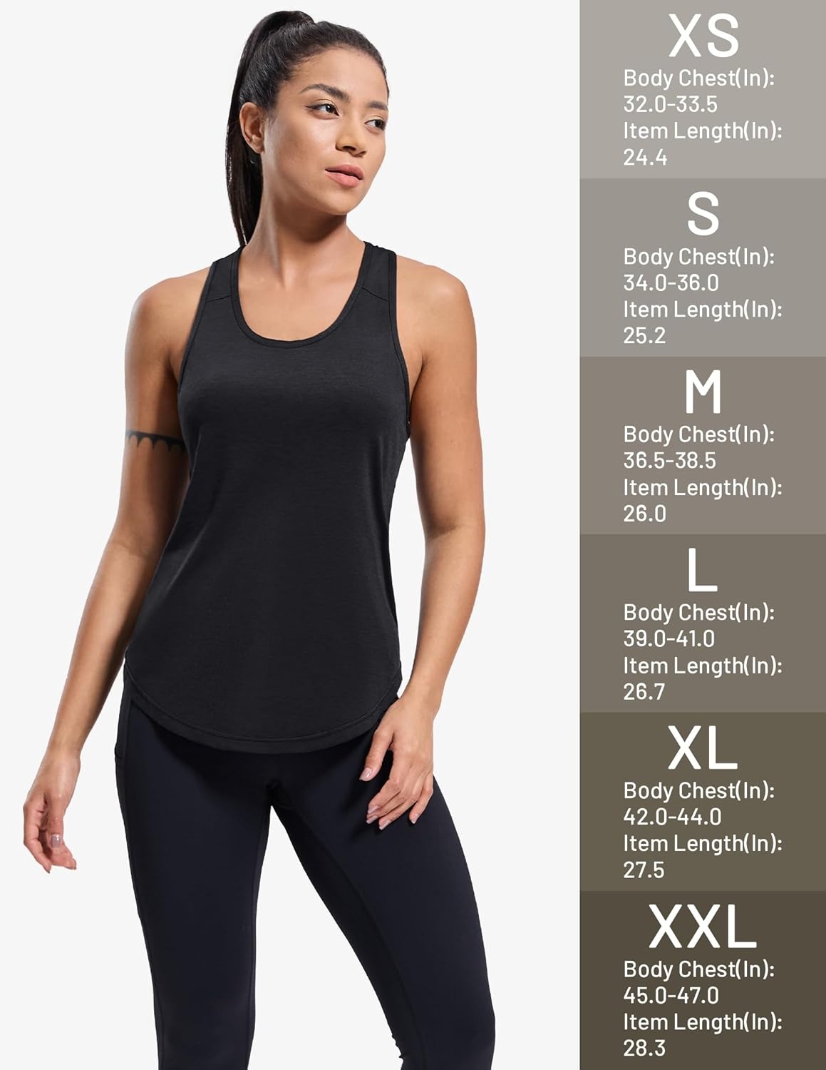 image:imageMIER Workout Tank Tops for Women Racerback Athletic Sleeveless Loose Fit Muscle Tee Shirts Dry Fit Runing Gym Yoga Top SummerBlack