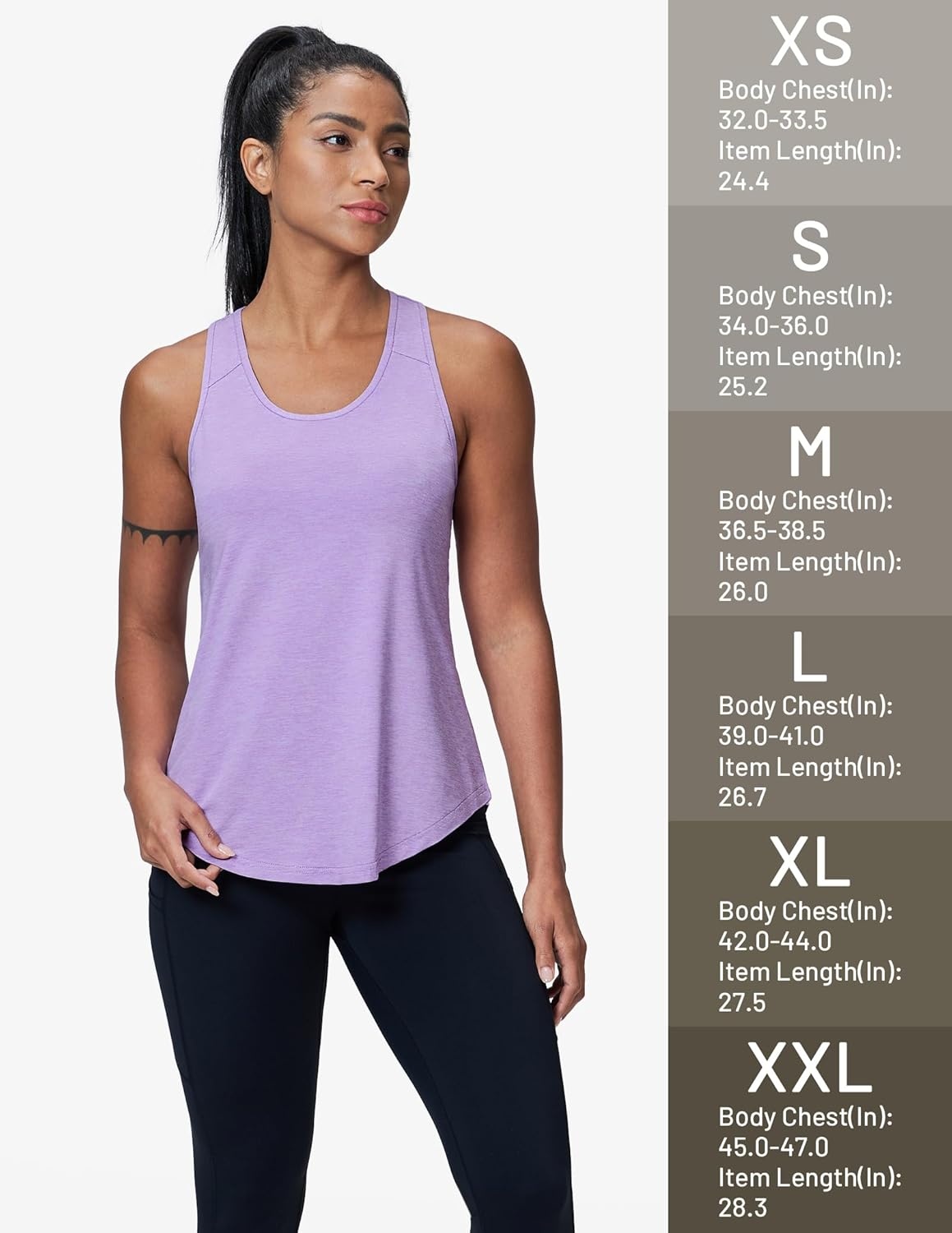 image:imageMIER Workout Tank Tops for Women Racerback Athletic Sleeveless Loose Fit Muscle Tee Shirts Dry Fit Runing Gym Yoga Top SummerHeather Lavender