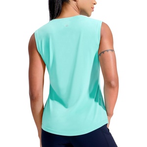 image:imageMIER Sleeveless Athletic Tops for Women Dry Fit Running Workout Tank Top Crew Neck UPF 50 Active Tennis Gym Yoga Tee ShirtsAqua