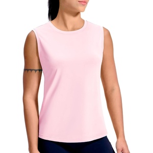 image:imageMIER Sleeveless Athletic Tops for Women Dry Fit Running Workout Tank Top Crew Neck UPF 50 Active Tennis Gym Yoga Tee ShirtsLight Pink