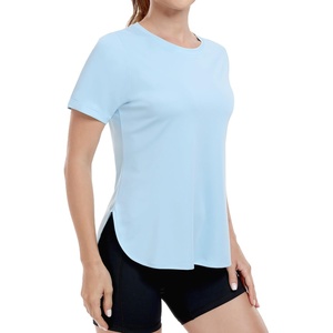image:imageMIER Womens UPF 50 Sun Protection Workout Tops Short Sleeve UV SPF TShirts for Athletic Gym Exercise Yoga Dry FitLight Blue