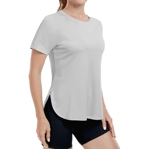 image:imageMIER Womens UPF 50 Sun Protection Workout Tops Short Sleeve UV SPF TShirts for Athletic Gym Exercise Yoga Dry FitLight Grey