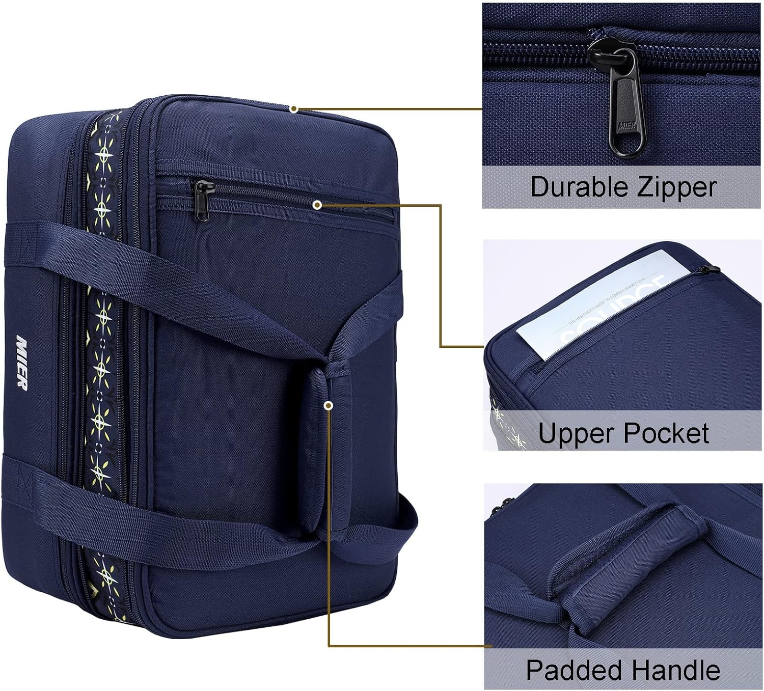 image:imageMIER Insulated Double Casserole Carrier Thermal Lunch Tote for Potluck Parties Picnic Beach Fits 9 x 13 Inches Casserole Dish Expandable by Mid Zipper PurpleDark Blue