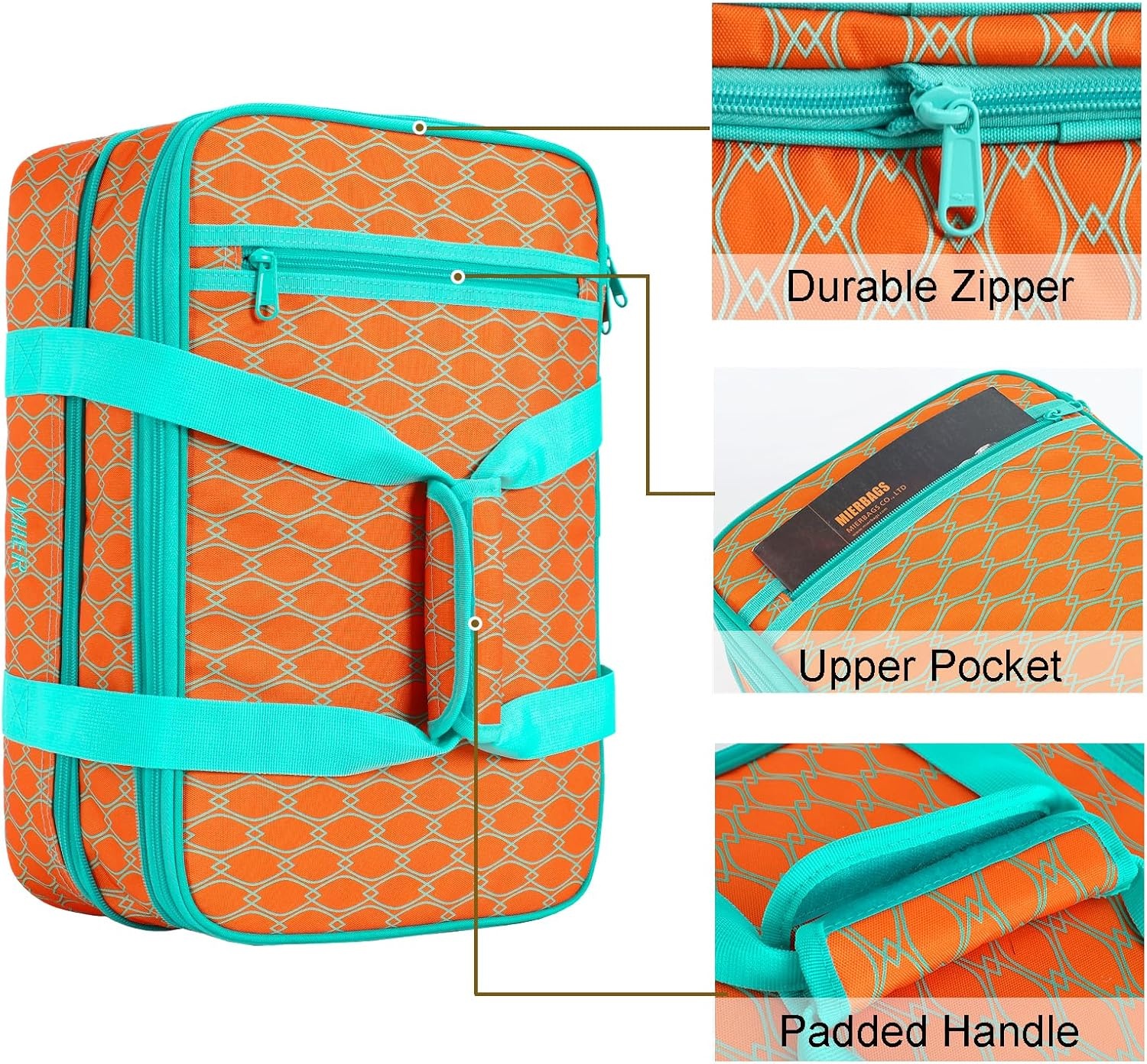 image:imageMIER Insulated Double Casserole Carrier Thermal Lunch Tote for Potluck Parties Picnic Beach Fits 9 x 13 Inches Casserole Dish Expandable by Mid Zipper PurpleOrange
