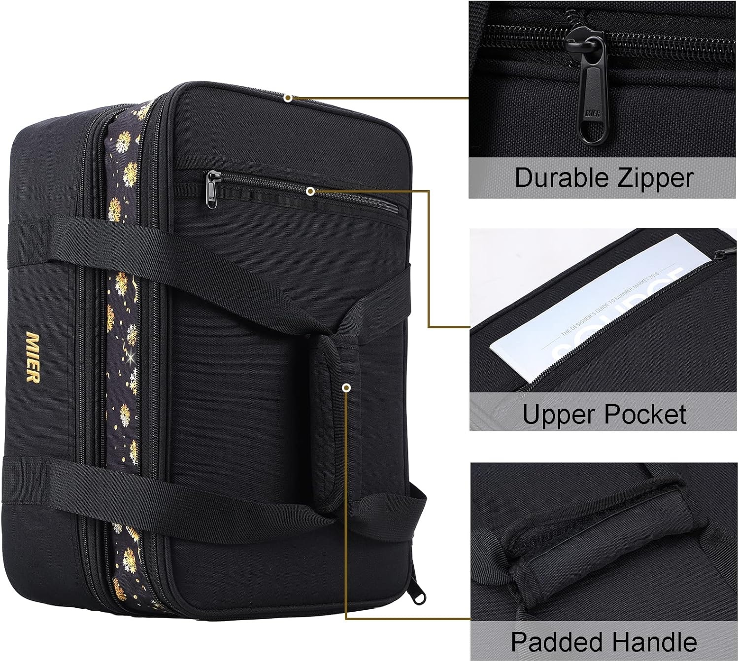 image:imageMIER Insulated Double Casserole Carrier Thermal Lunch Tote for Potluck Parties Picnic Beach Fits 9 x 13 Inches Casserole Dish Expandable by Mid Zipper PurpleBlack
