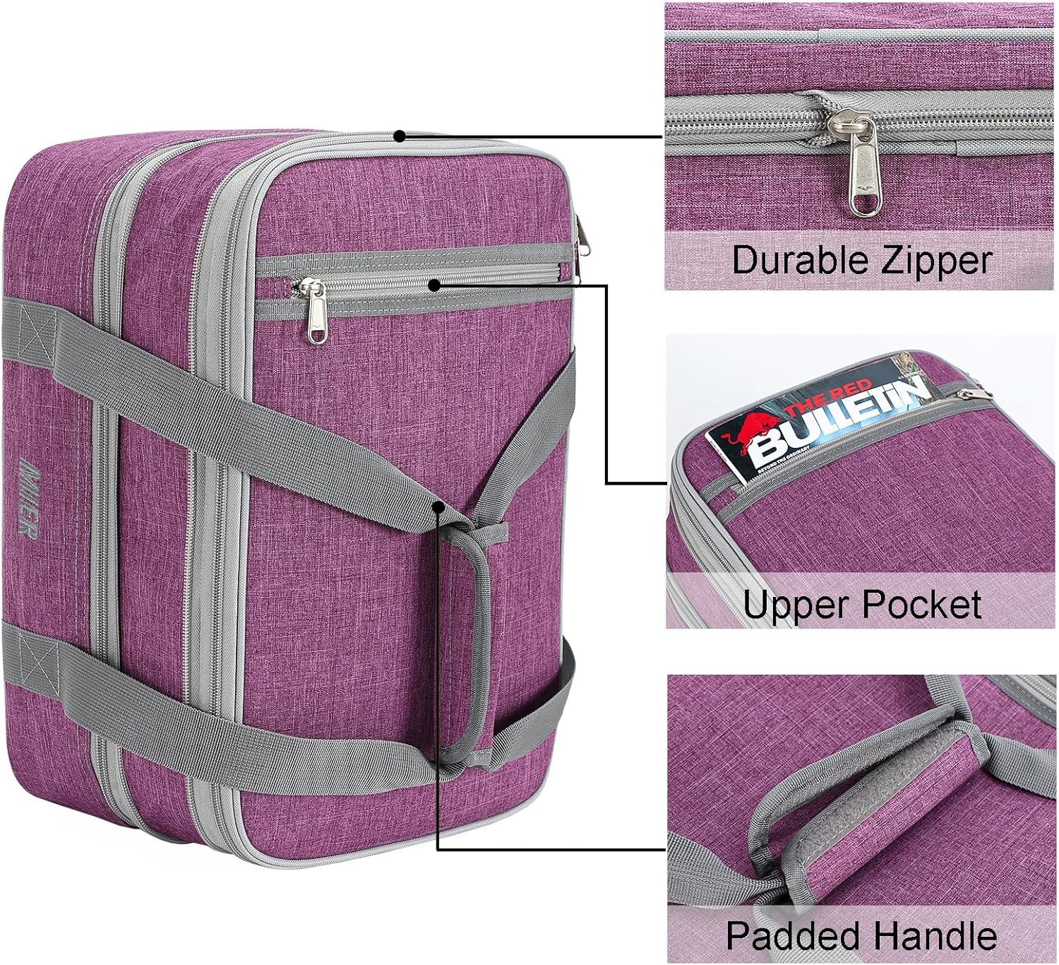 image:imageMIER Insulated Double Casserole Carrier Thermal Lunch Tote for Potluck Parties Picnic Beach Fits 9 x 13 Inches Casserole Dish Expandable by Mid Zipper PurplePurple