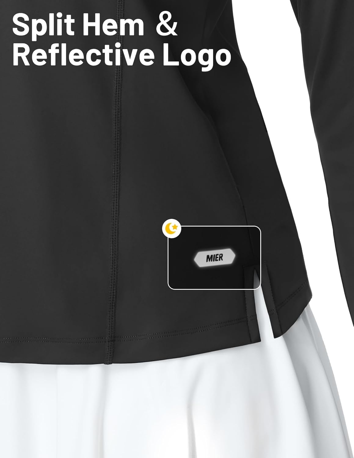 image:imageMIER Long Sleeve Polo Shirts for Women Quick Dry Collared Golf Tops for Athletic Tennis Work Inherent UPF 50 Sun ProtectionDark Grey