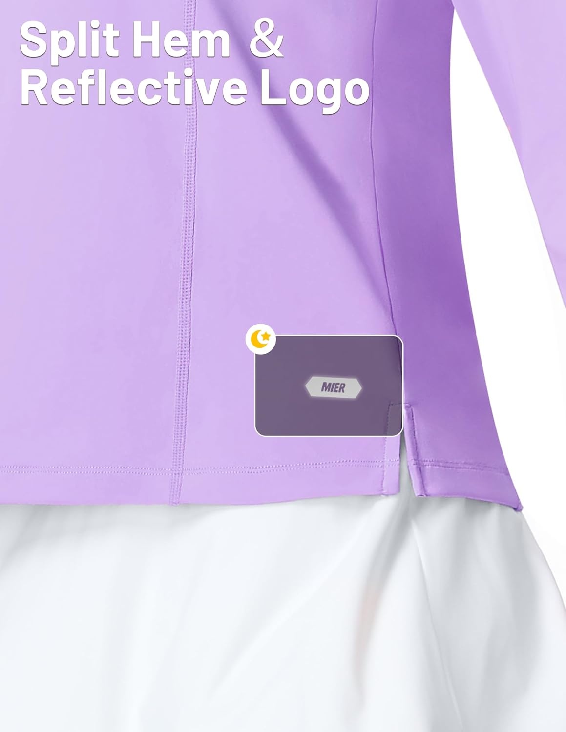 image:imageMIER Long Sleeve Polo Shirts for Women Quick Dry Collared Golf Tops for Athletic Tennis Work Inherent UPF 50 Sun ProtectionLavender