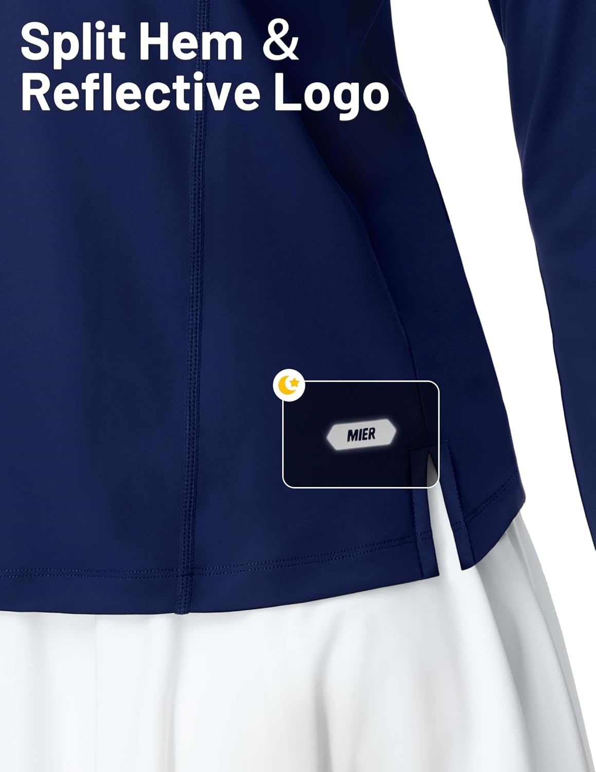 image:imageMIER Long Sleeve Polo Shirts for Women Quick Dry Collared Golf Tops for Athletic Tennis Work Inherent UPF 50 Sun ProtectionNavy