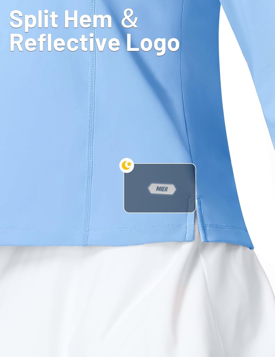 image:imageMIER Long Sleeve Polo Shirts for Women Quick Dry Collared Golf Tops for Athletic Tennis Work Inherent UPF 50 Sun ProtectionSky Blue