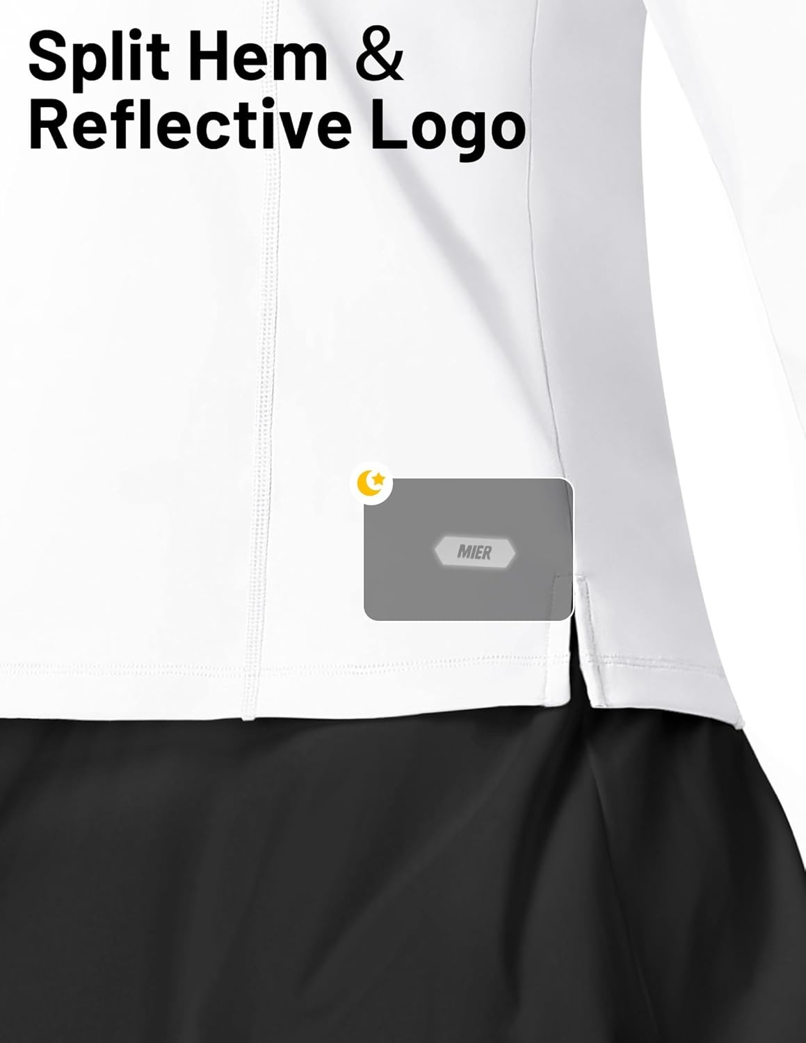 image:imageMIER Long Sleeve Polo Shirts for Women Quick Dry Collared Golf Tops for Athletic Tennis Work Inherent UPF 50 Sun ProtectionWhite