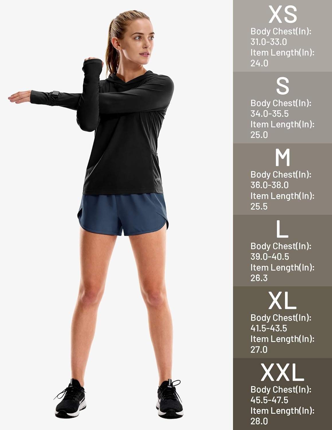 image:imageMIER Long Sleeve Sun Shirt for Women Lightweight UPF 50 UV Sun Protection Hoodie Quick Dry SPF Tops for Summer RunningBlack