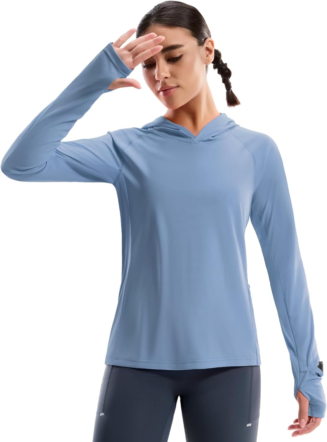 image:imageMIER Long Sleeve Sun Shirt for Women Lightweight UPF 50 UV Sun Protection Hoodie Quick Dry SPF Tops for Summer RunningBlue