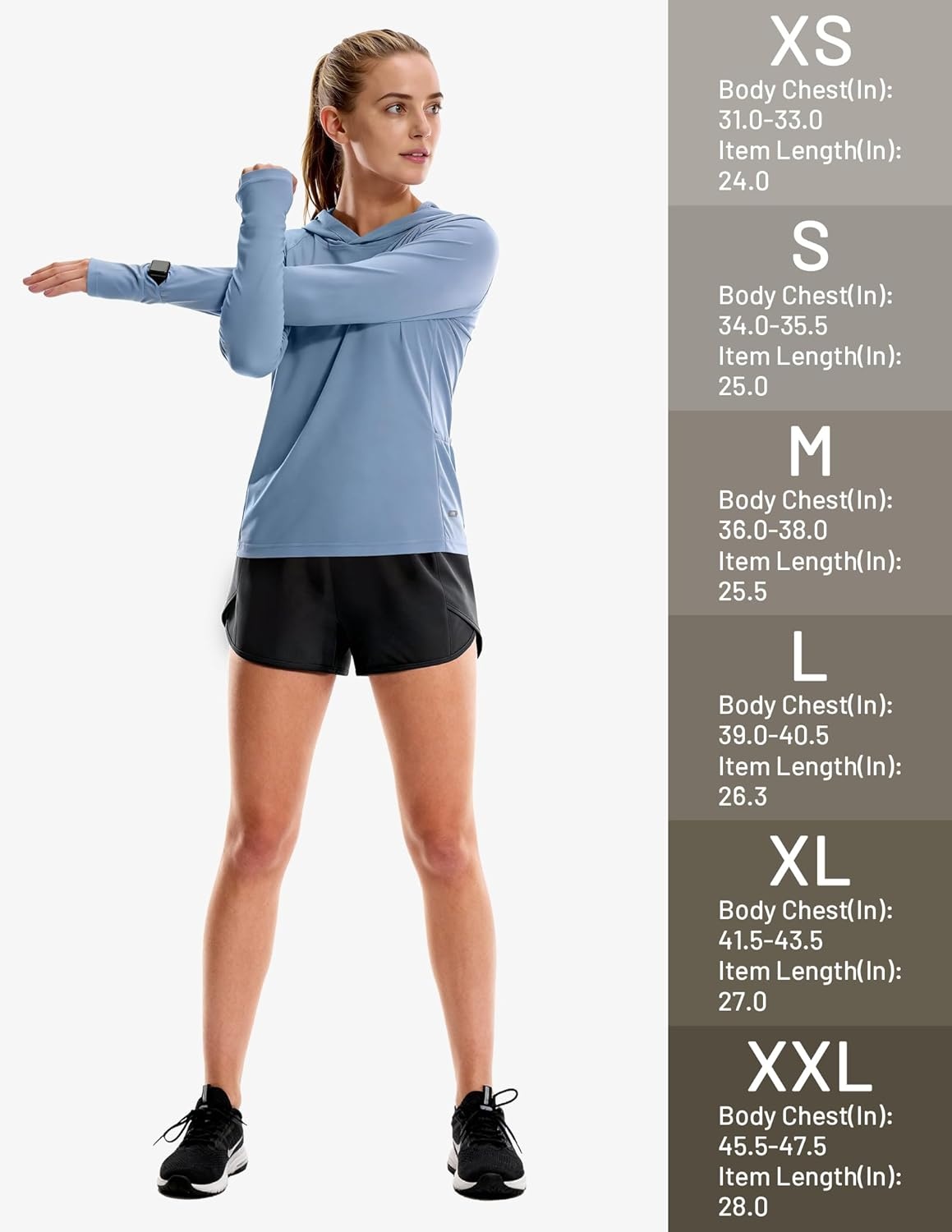image:imageMIER Long Sleeve Sun Shirt for Women Lightweight UPF 50 UV Sun Protection Hoodie Quick Dry SPF Tops for Summer RunningBlue