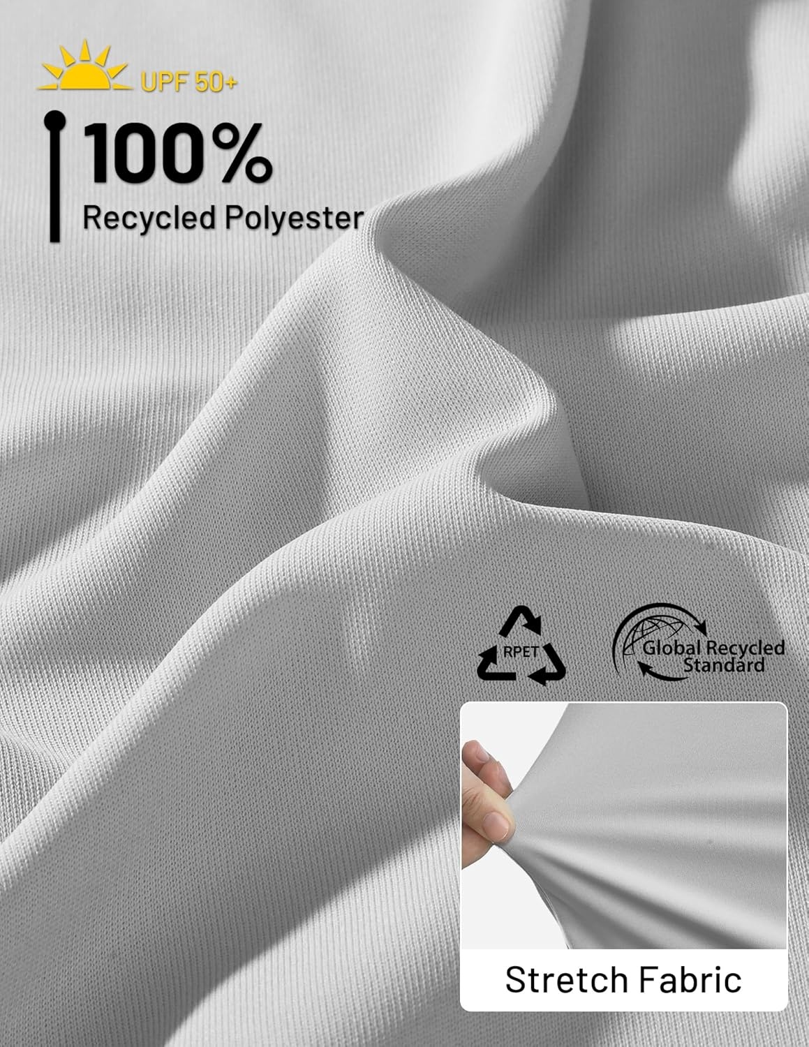 image:imageMIER Long Sleeve Sun Shirt for Women Lightweight UPF 50 UV Sun Protection Hoodie Quick Dry SPF Tops for Summer RunningLight Grey