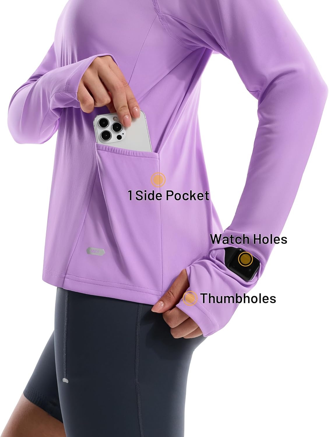 image:imageMIER Long Sleeve Sun Shirt for Women Lightweight UPF 50 UV Sun Protection Hoodie Quick Dry SPF Tops for Summer RunningPurple