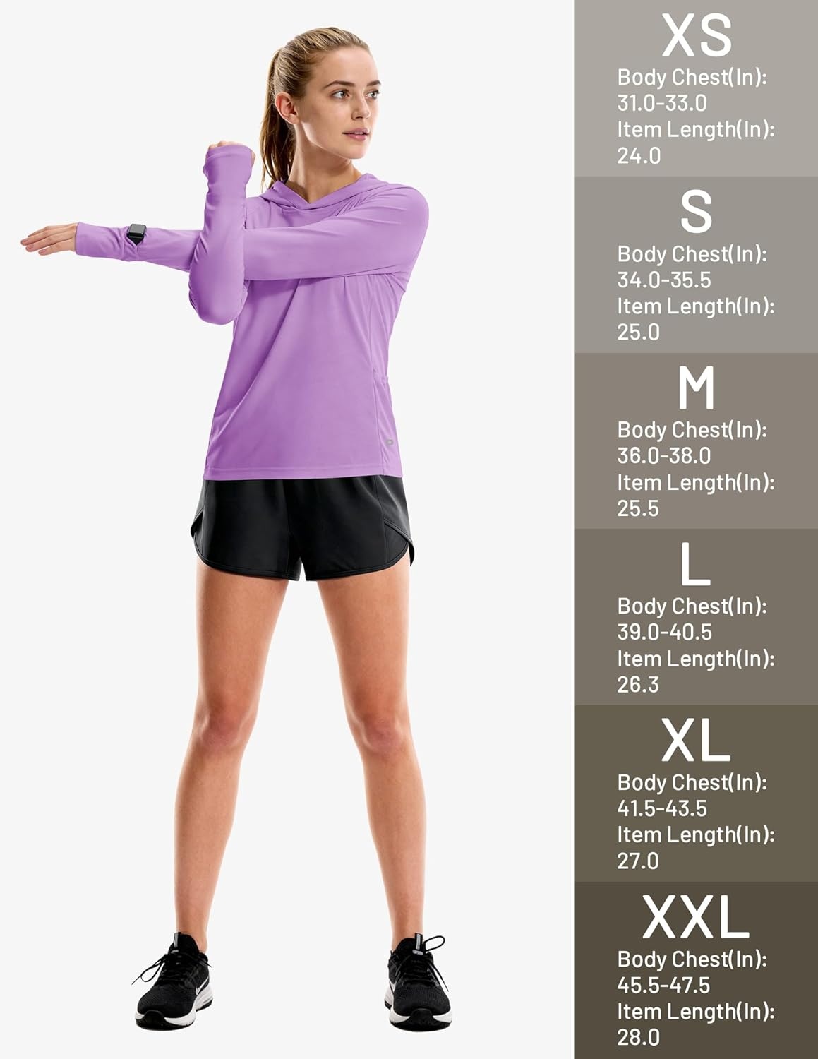 image:imageMIER Long Sleeve Sun Shirt for Women Lightweight UPF 50 UV Sun Protection Hoodie Quick Dry SPF Tops for Summer RunningPurple
