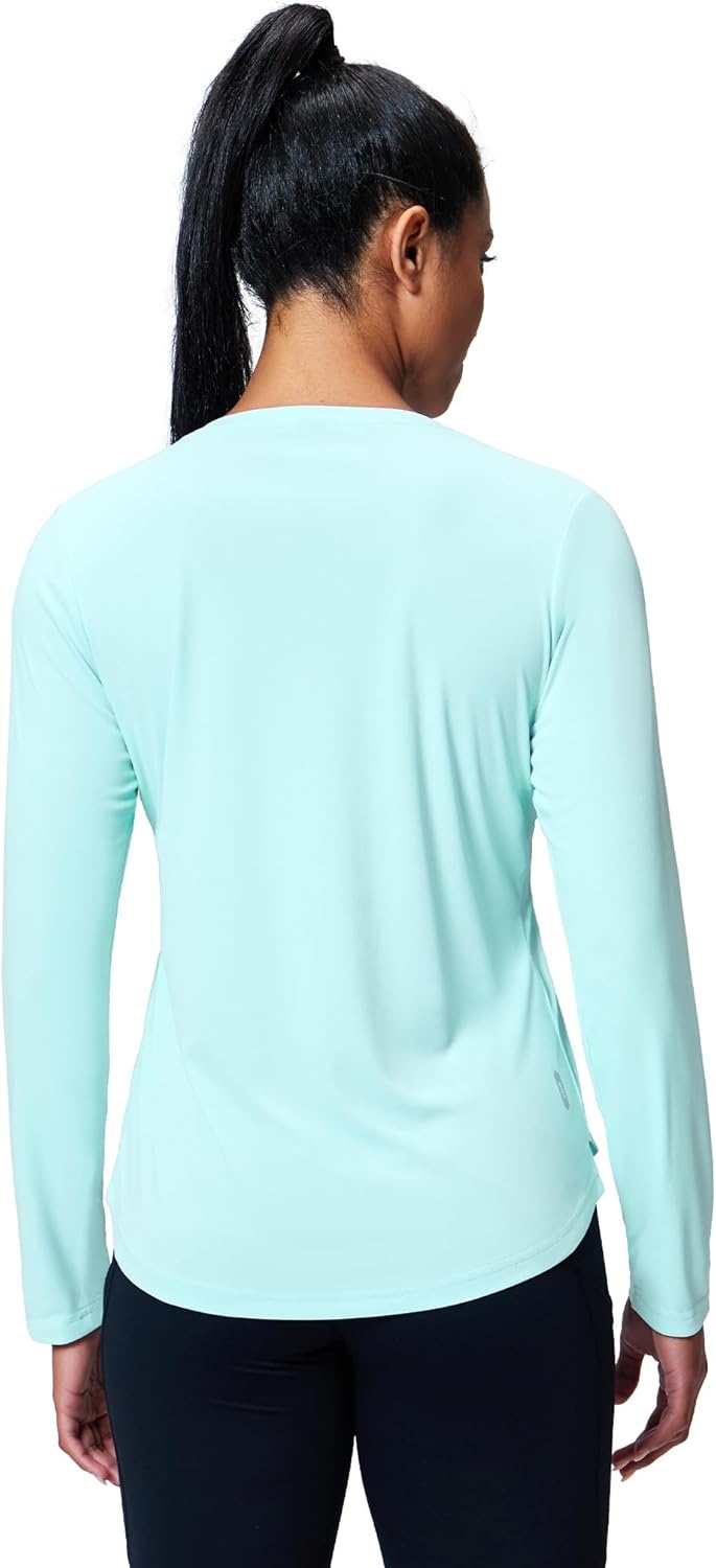 image:imageMIER Long Sleeve Workout Tops for Women UPF 50 SPF UV Protection Sun Shirts Dry Fit Athletic Running Gym Tshirt VNeckAqua